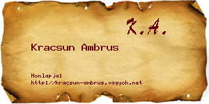 Kracsun Ambrus névjegykártya