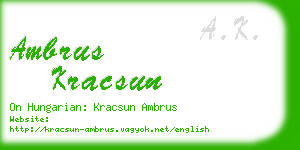 ambrus kracsun business card